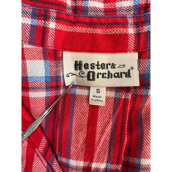 Hester & Orchard button up half sleeve flannel size small - Picture 2 of 11